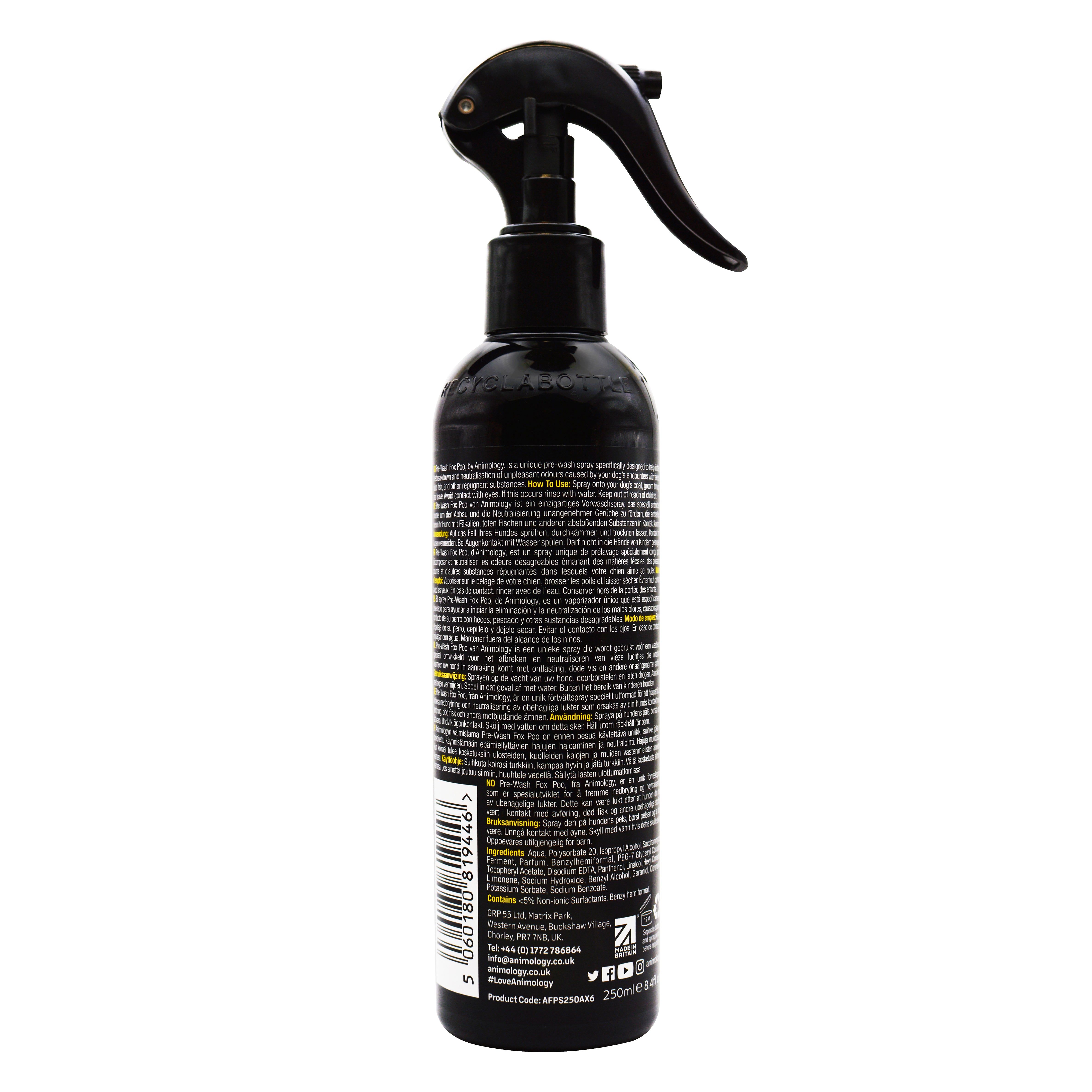 Pre-Wash Fox Poo Deodorising Dog Spray 250ml