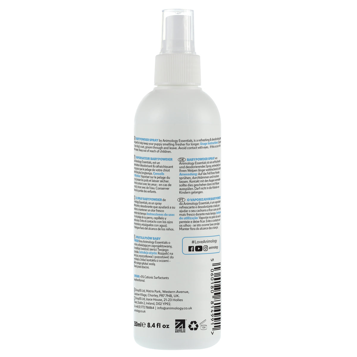 Essentials Baby Powder Fragrance Spray 250ml – Animology