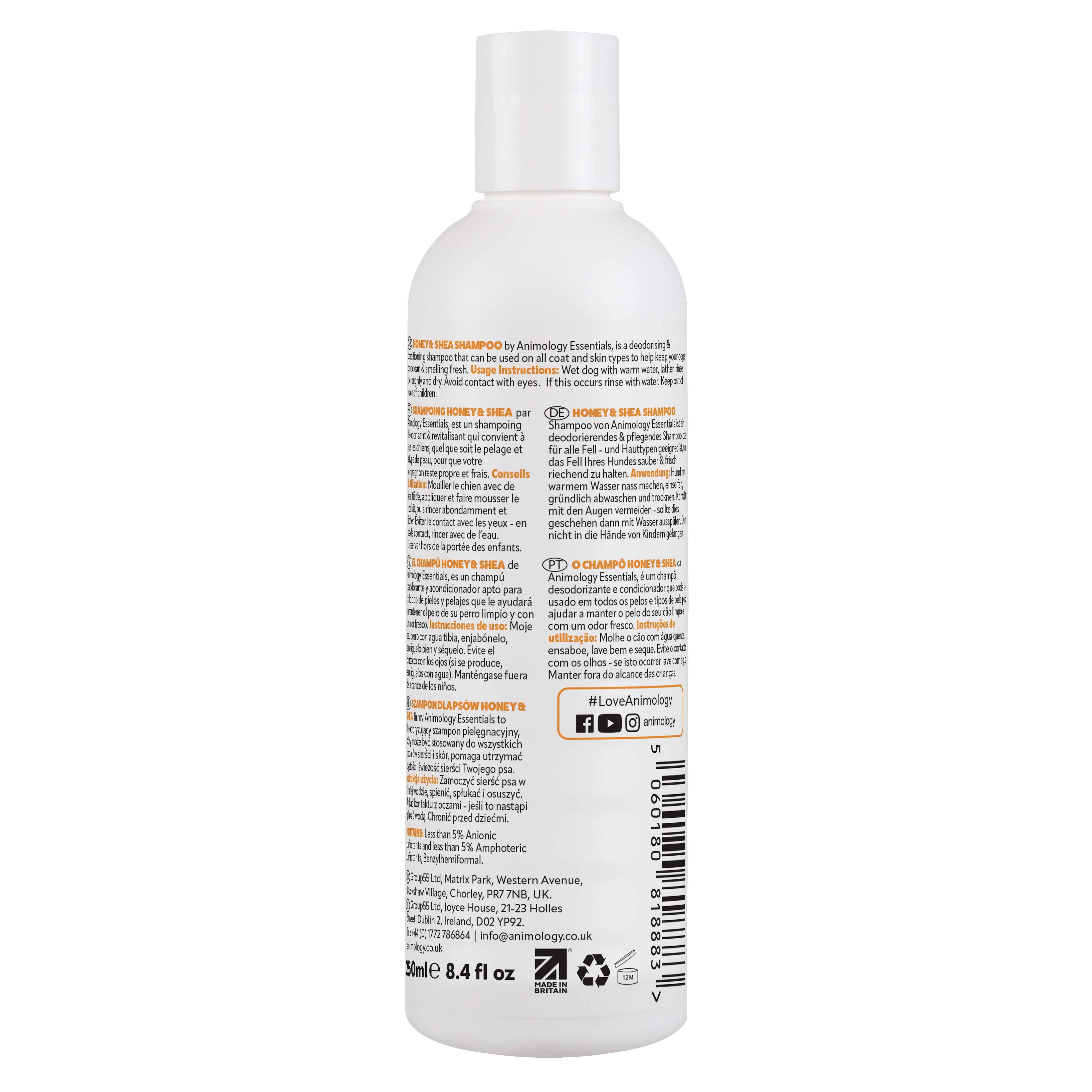 Hundeshampoo Mit Haferflocken Von Animology – Sanfte Reinigung Für Sensible Hundehaut, 250 Ml